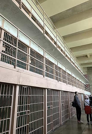 Tight, confined Alcatraz cell house quarters